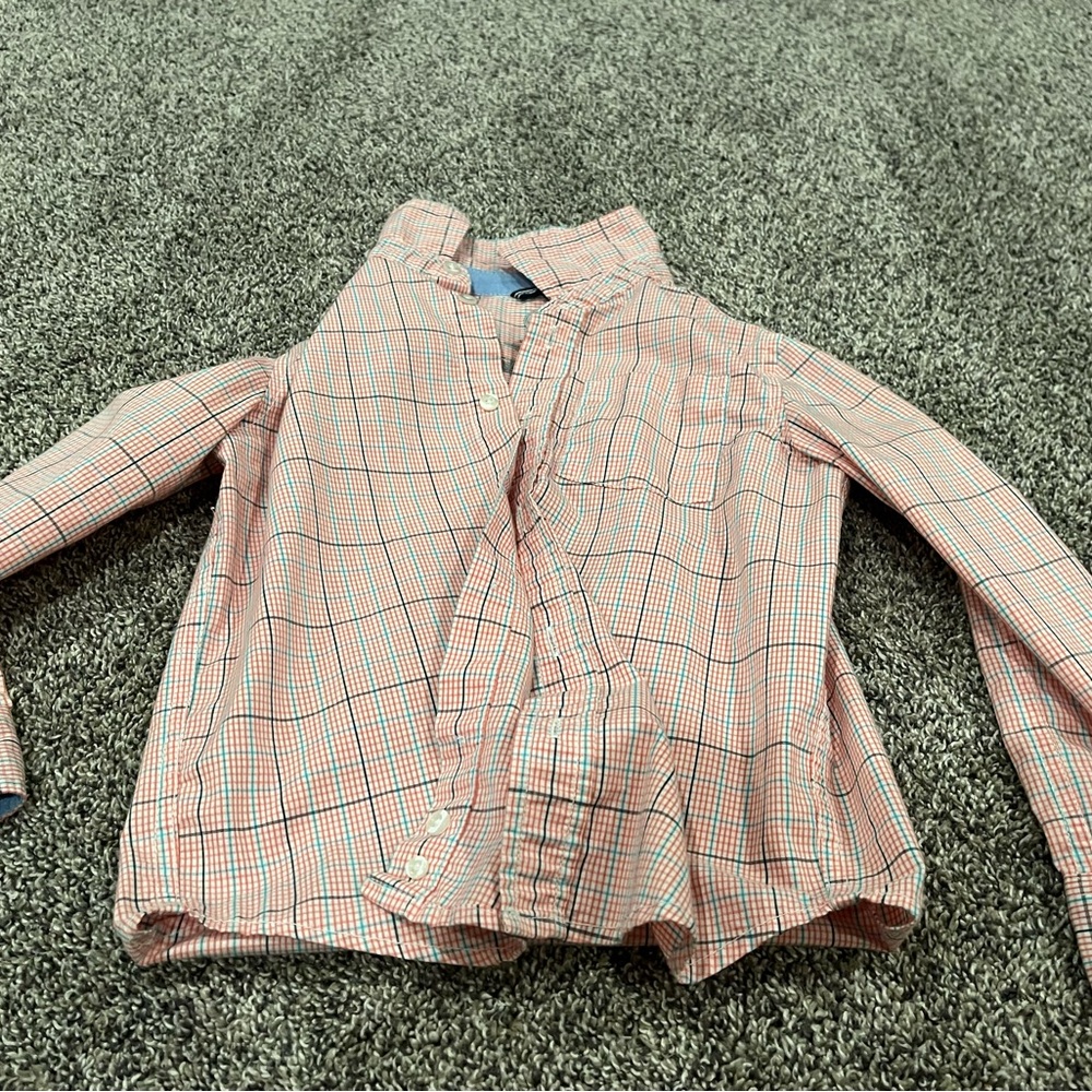 Wonder Nation Pink and Blue Plaid Button Down Shirt